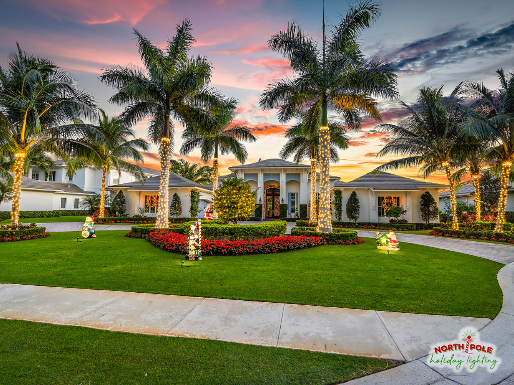 south florida's premier holiday lighting company, outdoor christmas lights, home holiday lighting, house christmas light installs, outdoor holiday decorations, residential outdoor lighting, christmas lights on trees, north pole holiday lighting, outdoor christmas decor, holiday light installation palm beach county florida, palm beach holiday lights, christmas light installation tips, christmas light installers near me