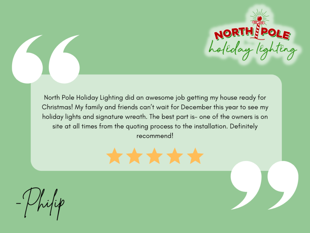 Customer Testimonial, Holiday Lighting Company, Holiday Lighting Installation Company, South Florida Lighting Installation, Palm Beach County Holiday Lighting, Martin County Christmas Light Company, Christmas Lights Near Me, Customer Review, 5 Star Service, 5-Star Review