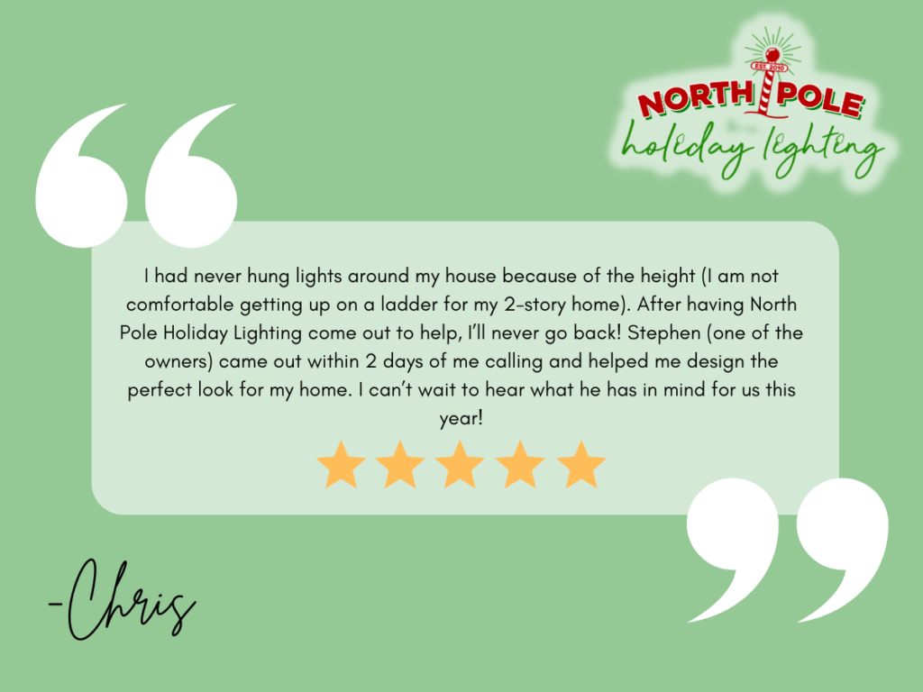 Customer Testimonial, Holiday Lighting Company, Holiday Lighting Installation Company, South Florida Lighting Installation, Palm Beach County Holiday Lighting, Martin County Christmas Light Company, Christmas Lights Near Me, Customer Review, 5 Star Service, 5-Star Review