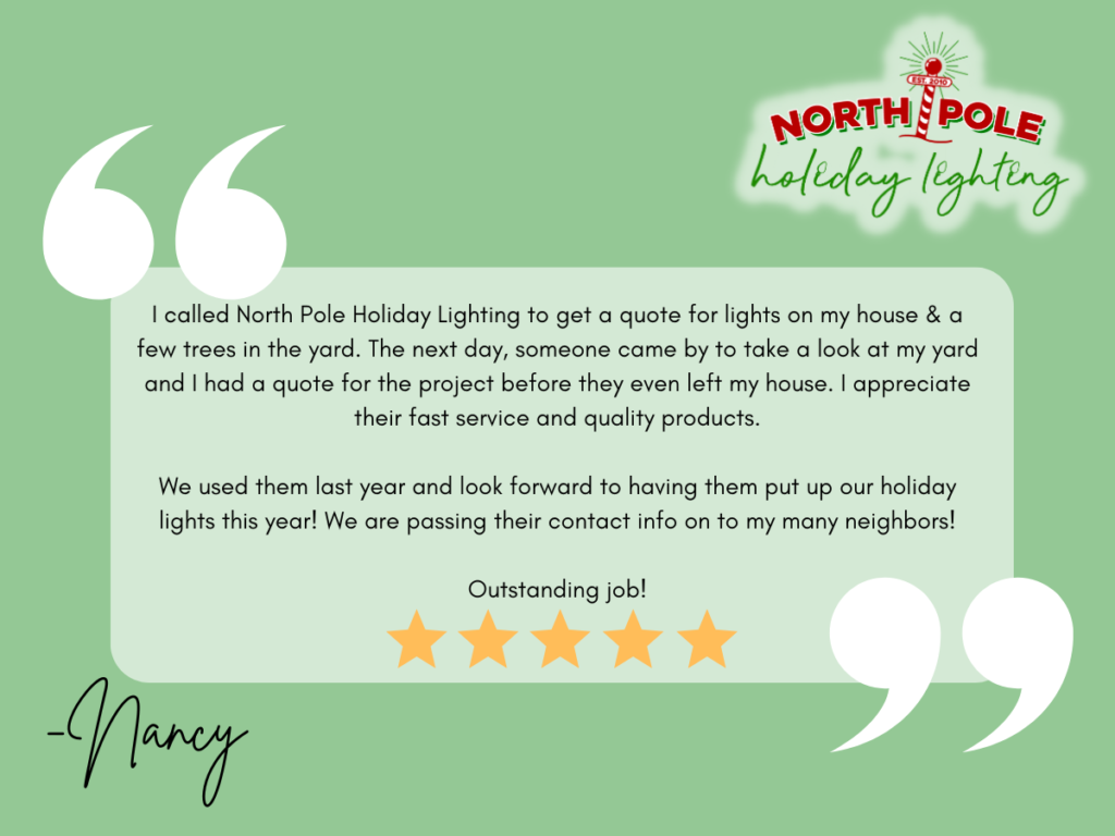 Customer Testimonial, Holiday Lighting Company, Holiday Lighting Installation Company, South Florida Lighting Installation, Palm Beach County Holiday Lighting, Martin County Christmas Light Company, Christmas Lights Near Me, Customer Review, 5 Star Service, 5-Star Review